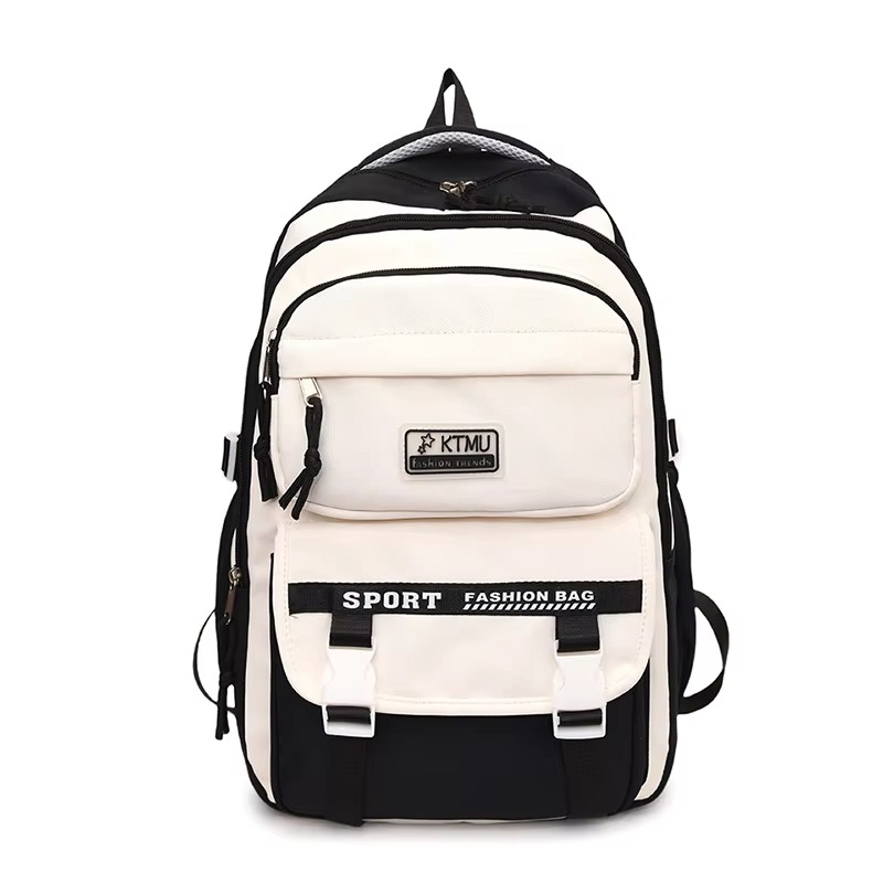 Academy Style School Bag Book Bag Lightweight College Student Backpack(black)