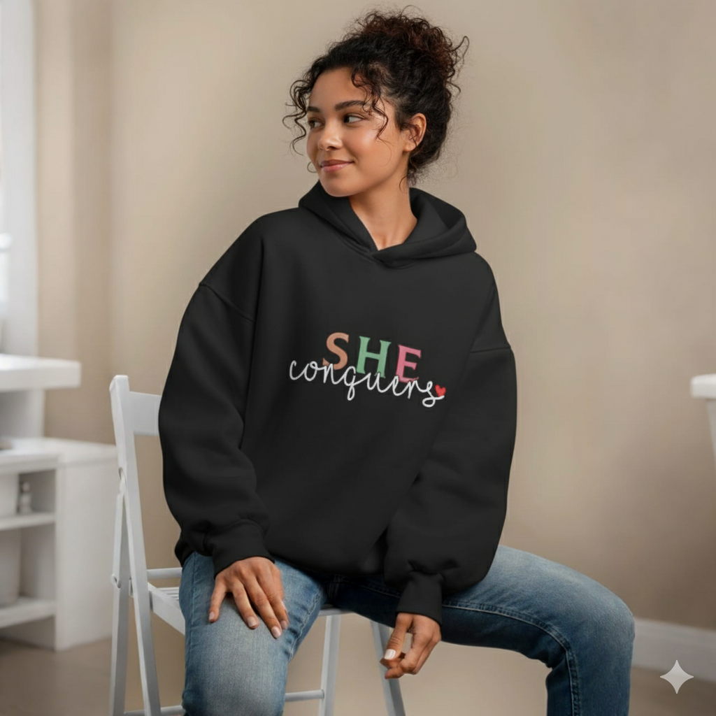 Premium Comfortable Printed Ladies Winter Hoodie ( Purple )